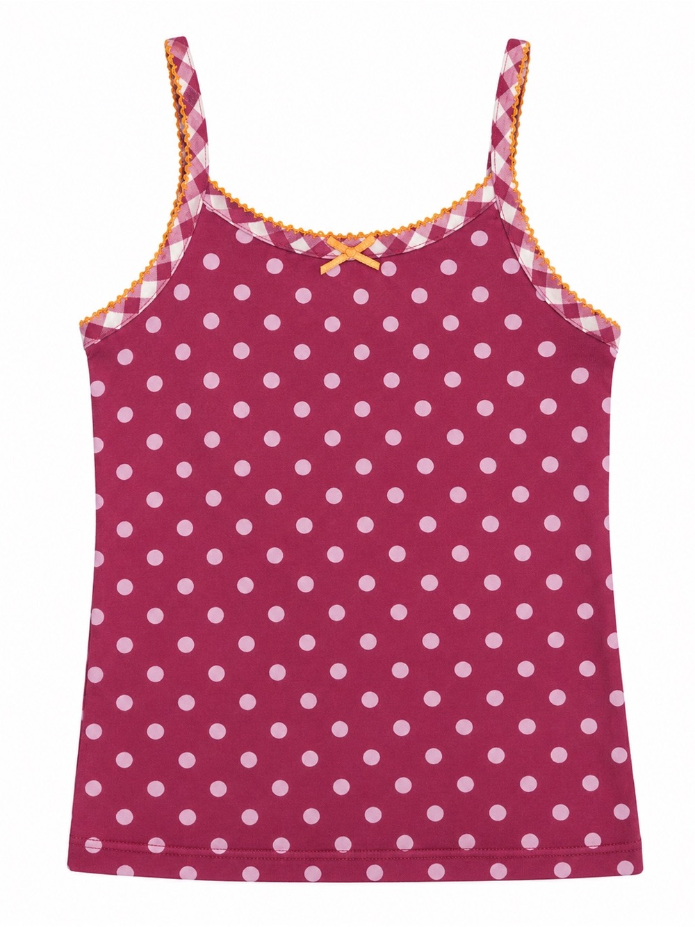 Matilda Jane Raspberry Polka Dot Cami Tank with Yellow Trim size 10